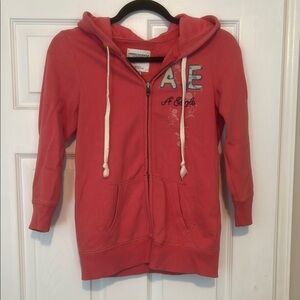 American Eagle Outfitters 3/4 Sleeve Zip-Up Hoodie